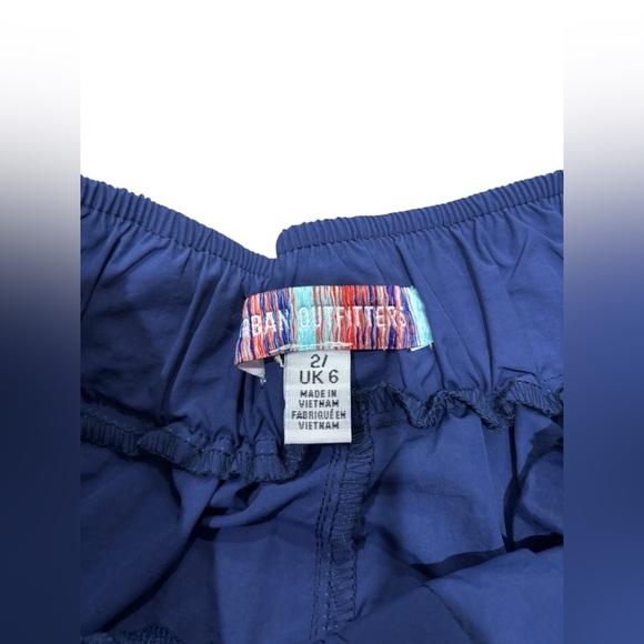Urban Outfitters Sz 2 LUNA Nylon Cargo Blue Balloon Parachute Pant Zippers Y2K - Picture 7 of 16